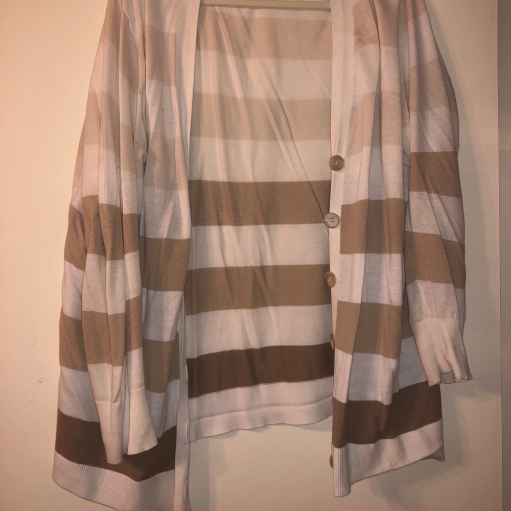 Gradient brown striped cardigan